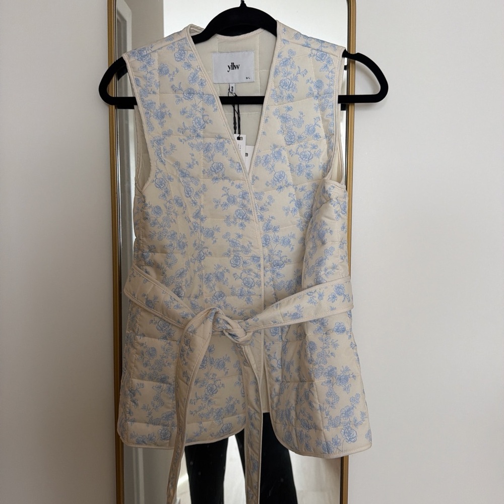 Floral Blue and Cream Women's Vest